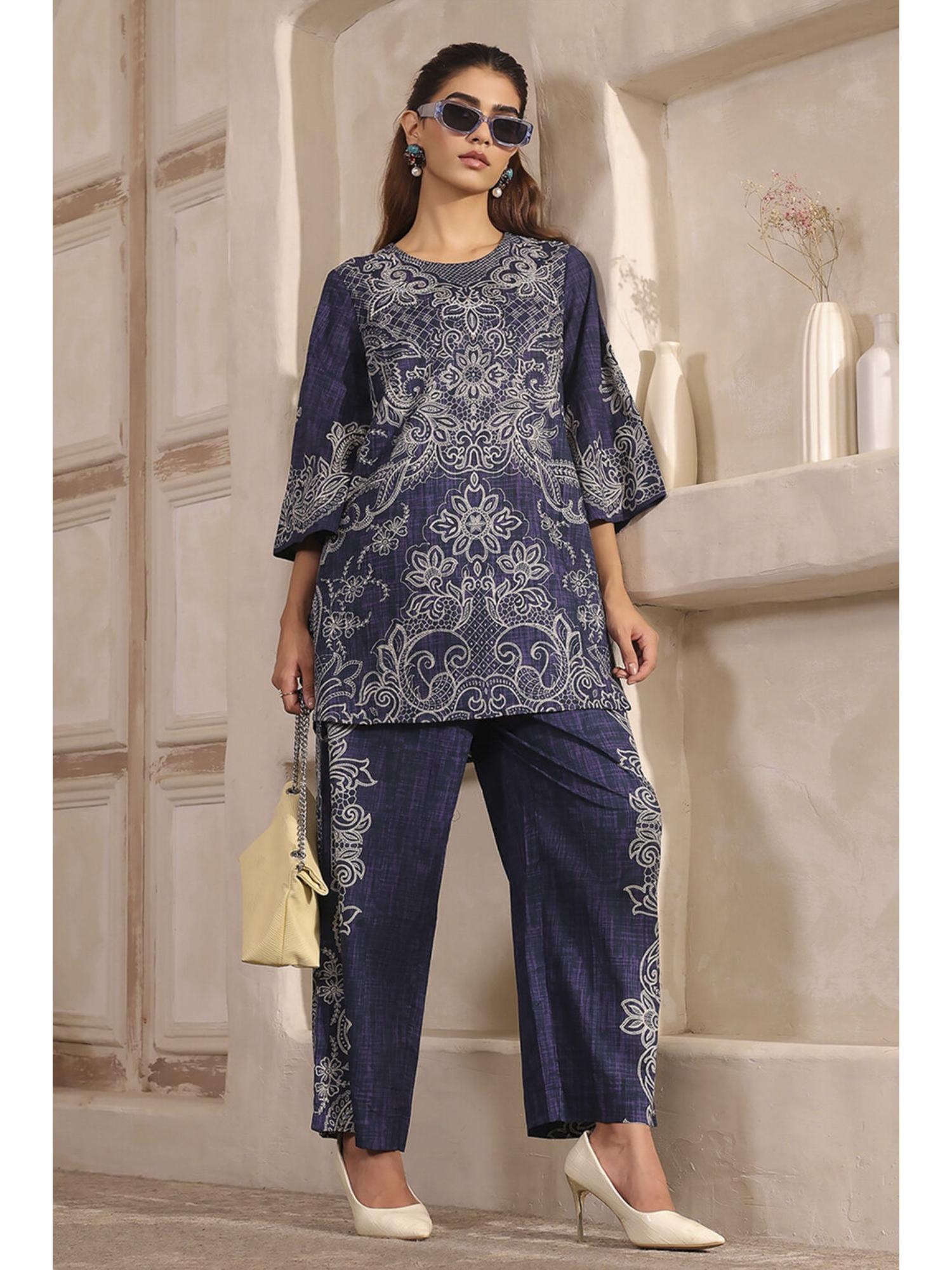 biba Women Blue Cotton Printed Co-ord Set-picture-39