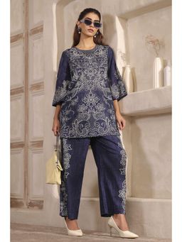 Biba - Women Blue Cotton Printed Co-ord Set