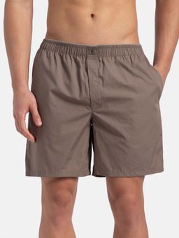 Jockey - MC10 Men Super Combed Mercerized Cotton Woven Fabric Boxer Shorts - Dark Khaki