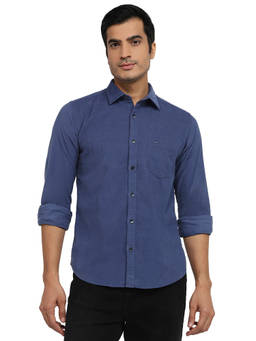 Park Avenue - Blue Pure Cotton Full Sleeves Pure Cotton Slim Fit Solid Shirt