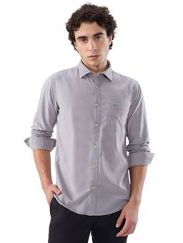 Park Avenue - Grey Pure Cotton Full Sleeves Pure Cotton Slim Fit Solid Shirt