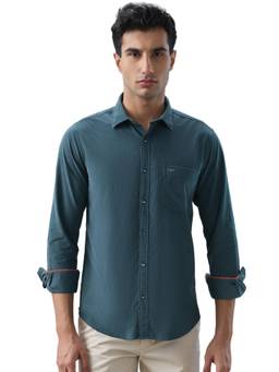 Park Avenue - Blue Pure Cotton Full Sleeves Pure Cotton Slim Fit Solid Shirt