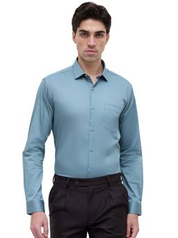 Park Avenue - Blue Pure Cotton Full Sleeves Pure Cotton Slim Fit Solid Shirt