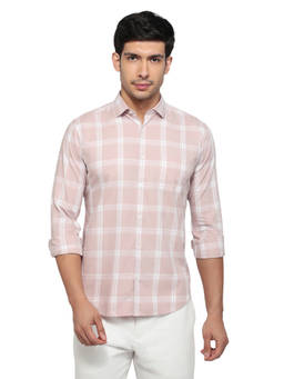 Park Avenue - Pink Pure Cotton Full Sleeves Pure Cotton Slim Fit Checks Shirt