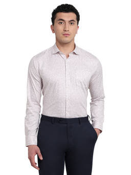 Park Avenue - White Pure Cotton Full Sleeves Pure Cotton Slim Fit Printed Shirt