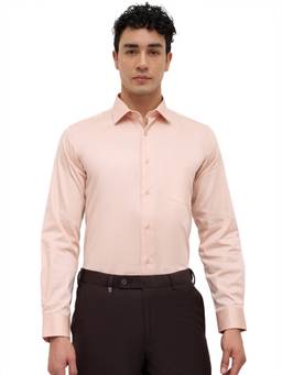 Park Avenue - Orange Cotton Blend Full Sleeves Cotton Blend Regular Fit Solid Shirt