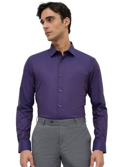 Park Avenue - Purple Pure Cotton Full Sleeves Pure Cotton Regular Fit Solid Shirt