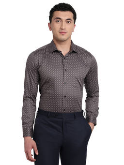 Park Avenue - Brown Pure Cotton Full Sleeves Pure Cotton Slim Fit Printed Shirt