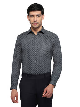 Park Avenue - Blue Pure Cotton Full Sleeves Pure Cotton Slim Fit Printed Shirt