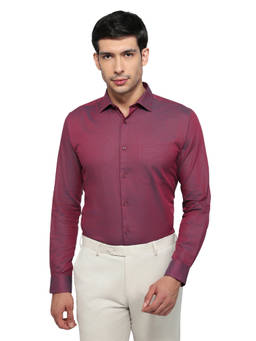Park Avenue - Red Pure Cotton Full Sleeves Pure Cotton Slim Fit Solid Shirt