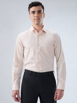 Park Avenue - Beige Polyester Full Sleeves Polyester Slim Fit Printed Shirt