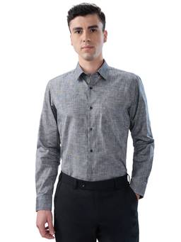 Park Avenue - Black Cotton Blend Full Sleeves Cotton Blend Slim Fit Solid Shirt