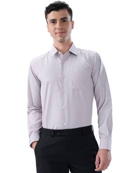 Park Avenue - Off White Cotton Blend Full Sleeves Cotton Blend Slim Fit Checks Shirt