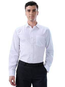 Park Avenue - White Cotton Blend Full Sleeves Cotton Blend Regular Fit Solid Shirt