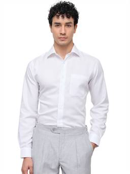 Park Avenue - White Pure Cotton Full Sleeves Pure Cotton Regular Fit Solid Shirt