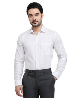 Park Avenue - White Pure Cotton Full Sleeves Pure Cotton Regular Fit Solid Shirt