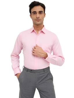Park Avenue - Pink Cotton Blend Full Sleeves Cotton Blend Regular Fit Solid Shirt