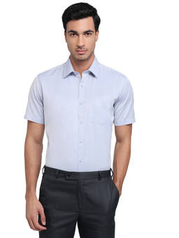 Park Avenue - Blue Pure Cotton Half Sleeves Pure Cotton Regular Fit Solid Shirt