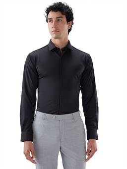 Park Avenue - Black Polyester Blend Full Sleeves Polyester Blend Slim Fit Solid Shirt