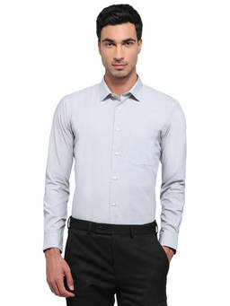 Park Avenue - Grey Pure Cotton Full Sleeves Pure Cotton Slim Fit Solid Shirt