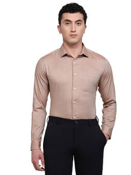 Park Avenue - Brown Pure Cotton Full Sleeves Pure Cotton Slim Fit Solid Shirt