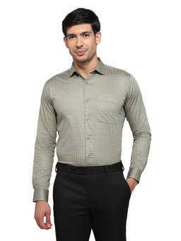Park Avenue - Green Pure Cotton Full Sleeves Pure Cotton Slim Fit Printed Shirt