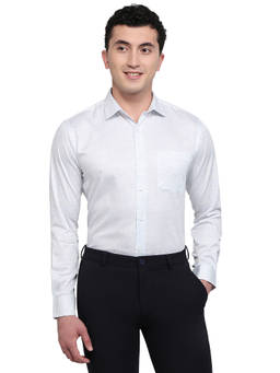 Park Avenue - White Pure Cotton Full Sleeves Pure Cotton Slim Fit Printed Shirt