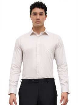 Park Avenue - Off White Pure Cotton Full Sleeves Pure Cotton Slim Fit Printed Shirt