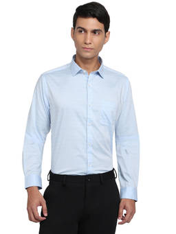 Raymond - Blue Pure Cotton Full Sleeves Pure Cotton Slim Fit Stripes Shirt