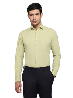 Raymond - Olive Pure Cotton Full Sleeves Pure Cotton Slim Fit Solid Shirt