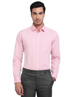 Raymond - Pink Pure Cotton Full Sleeves Pure Cotton Slim Fit Solid Shirt