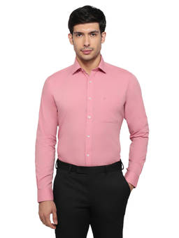 Raymond - Pink Pure Cotton Full Sleeves Pure Cotton Slim Fit Solid Shirt