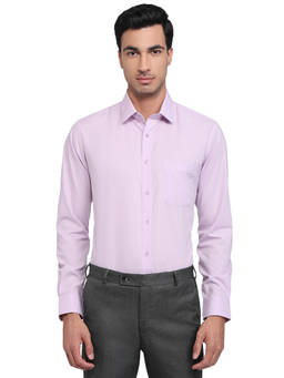 Raymond - Lavender Pure Cotton Full Sleeves Pure Cotton Slim Fit Solid Shirt