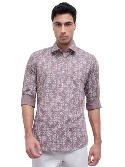 Raymond - Mauve Pure Cotton Full Sleeves Pure Cotton Slim Fit Printed Shirt