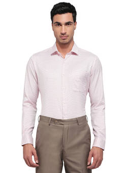 Raymond - Pink Pure Cotton Full Sleeves Pure Cotton Slim Fit Self Design Shirt