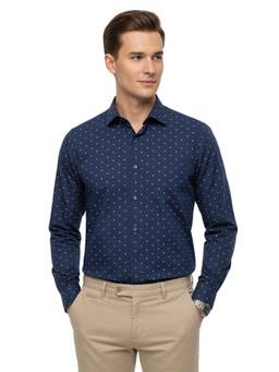 Raymond - Blue Pure Cotton Full Sleeves Pure Cotton Slim Fit Printed Shirt