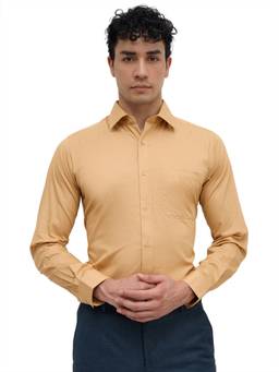 Raymond - Brown Pure Cotton Full Sleeves Pure Cotton Slim Fit Solid Shirt