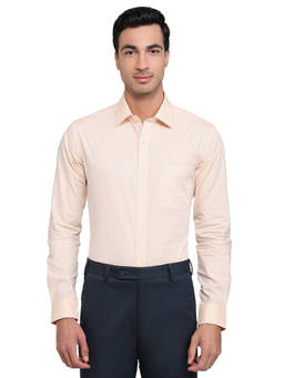 Raymond - Orange Pure Cotton Full Sleeves Pure Cotton Slim Fit Checks Shirt