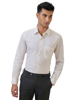 Raymond - White Pure Cotton Full Sleeves Pure Cotton Regular Fit Solid Shirt