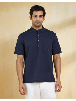 Fabindia - Navy Cotton Mid Placket Shirt