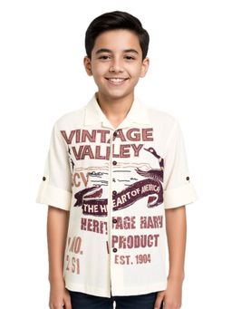 CAVIO - Rust Typography Regular Fit Shirt