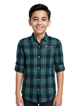 CAVIO - Green Checks Regular Fit Shirt