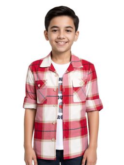 CAVIO - Red Checks Regular Fit Shirt and T-shirt