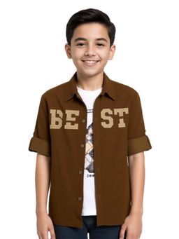 CAVIO - Brown Printed Regular Fit Shirt and T-shirt