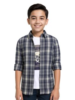 CAVIO - Blue Checks Regular Fit Shirt and T-shirt