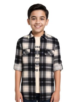 CAVIO - Grey Checks Regular Fit Shirt and T-shirt