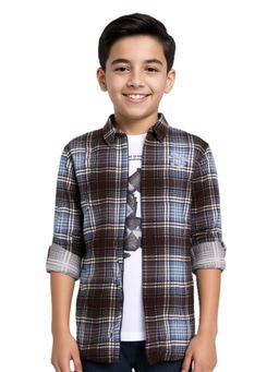 CAVIO - Blue Checks Regular Fit Shirt and T-shirt