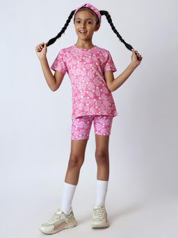UMILDO - Pink Printed Regular Fit T-shirt and Shorts