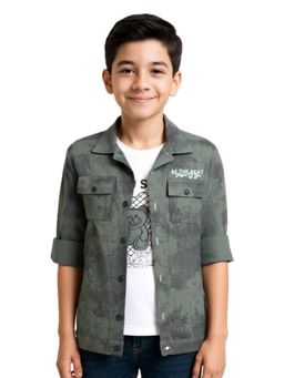 CAVIO - Green Typography Regular Fit Shirt and T-shirt