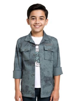 CAVIO - Grey Typography Regular Fit Shirt and T-shirt